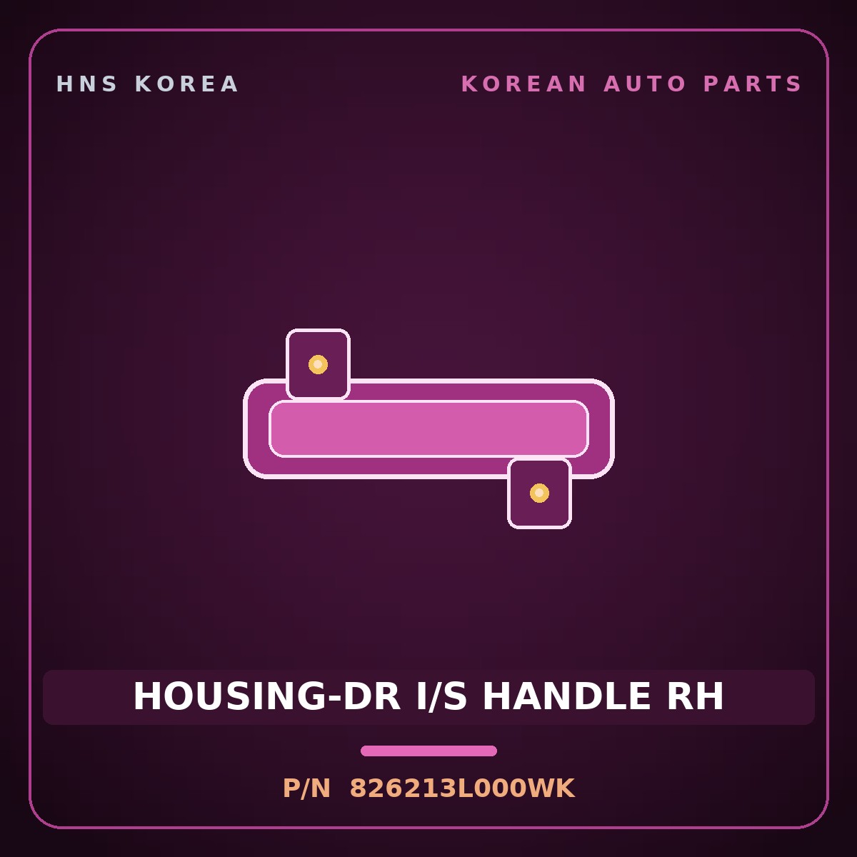 Genuine Mobis HOUSING-DR I/S HANDLE RH 826213L000WK for Grandeur 2006 HNS Parts Korea