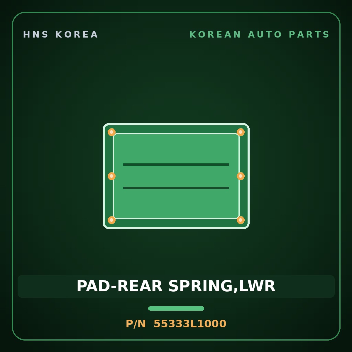 Genuine Mobis PAD-REAR SPRING,LWR 55333L1000 for Grandeur 2019 HNS Parts Korea