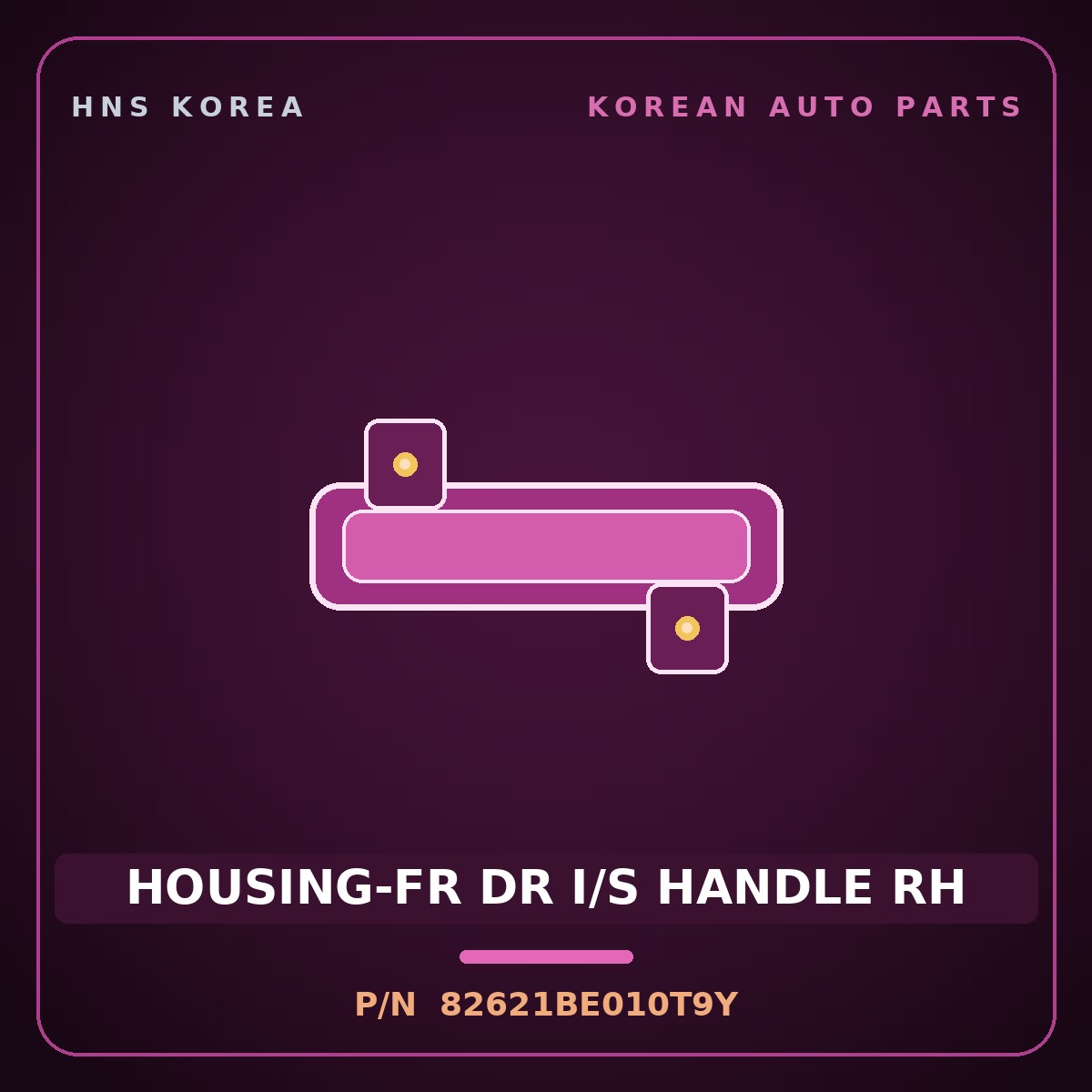 Genuine Mobis HOUSING-FR DR I/S HANDLE RH 82621BE010T9Y for Kona 2023 HNS Parts Korea