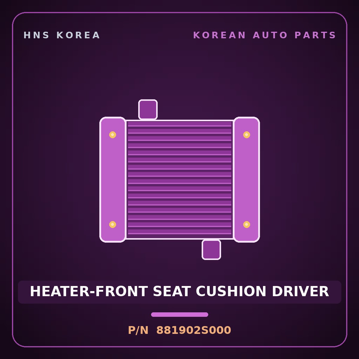 Genuine Mobis HEATER-FRONT SEAT CUSHION DRIVER 881902S000 for Tucson 2010 HNS Parts Korea