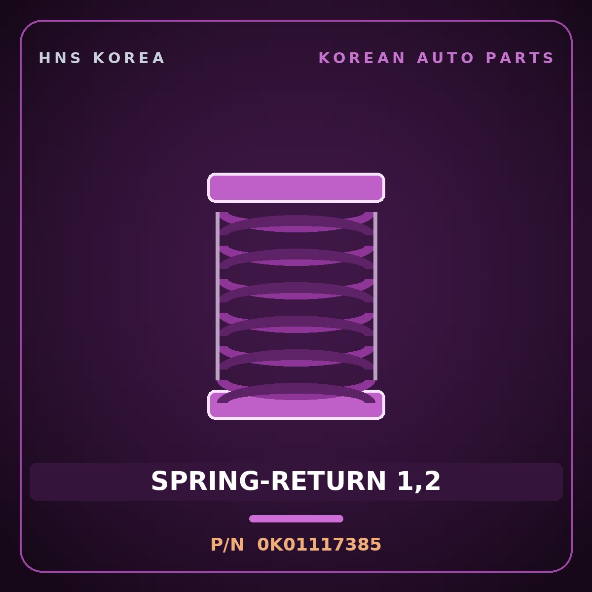 Genuine Mobis SPRING-RETURN 1,2 0K01117385 for Potentia 1997 HNS Parts Korea
