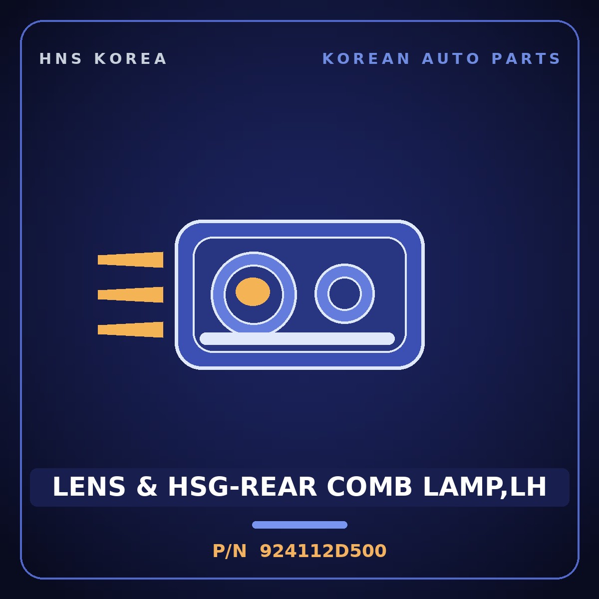 Genuine Mobis LENS & HSG-REAR COMB LAMP,LH 924112D500 for Elantra 2000 HNS Parts Korea