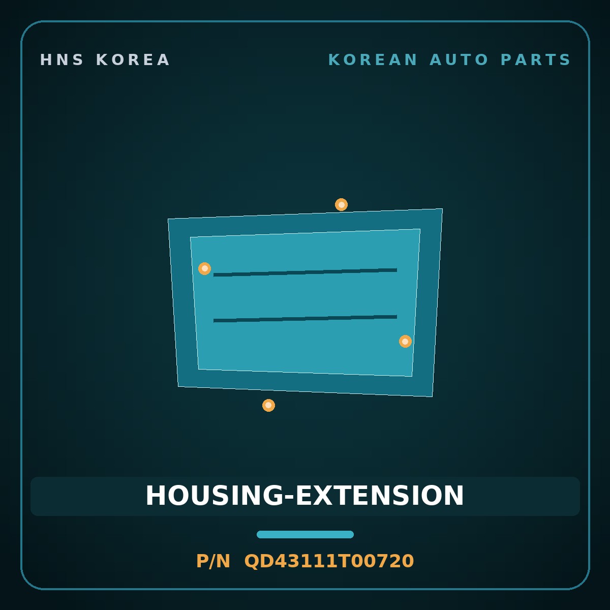 Genuine Mobis HOUSING-EXTENSION QD43111T00720 for Trago 2013 HNS Parts Korea