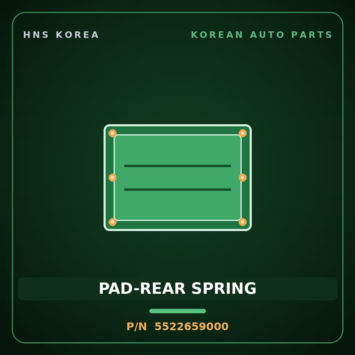 Genuine Mobis PAD-REAR SPRING 5522659000 for Solati 2014 HNS Parts Korea