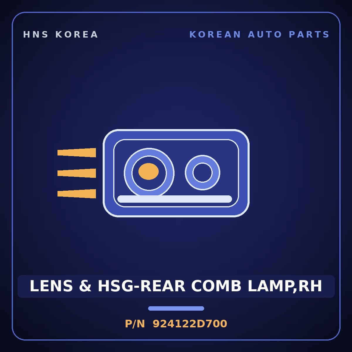 Genuine Mobis LENS & HSG-REAR COMB LAMP,RH 924122D700 for Elantra 2000 HNS Parts Korea