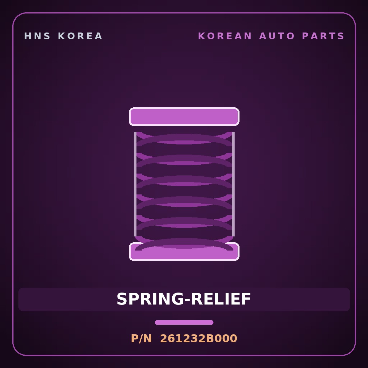 Genuine Mobis SPRING-RELIEF 261232B000 for Cerato 2006 HNS Parts Korea