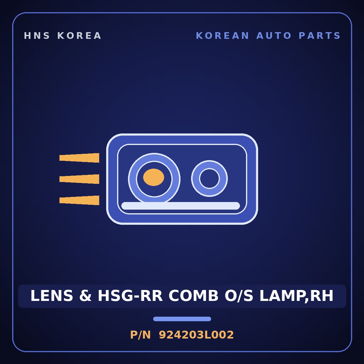 Genuine Mobis LENS & HSG-RR COMB O/S LAMP,RH 924203L002 for Grandeur 2006 HNS Parts Korea