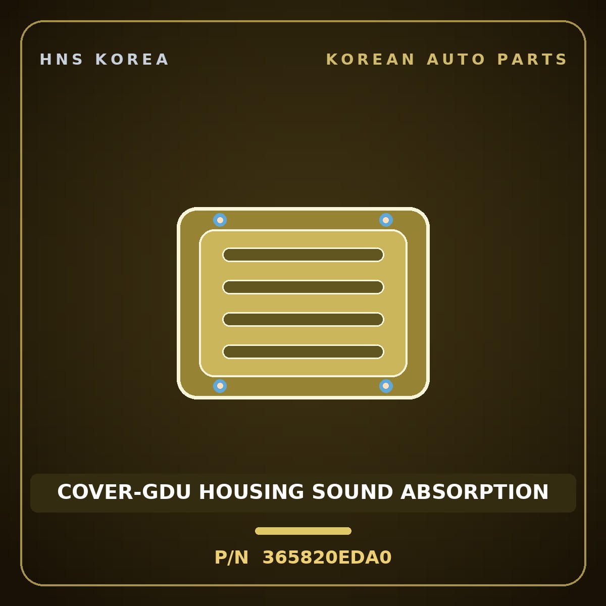 Genuine Mobis COVER-GDU HOUSING SOUND ABSORPTION 365820EDA0 for Kona 2022 HNS Parts Korea