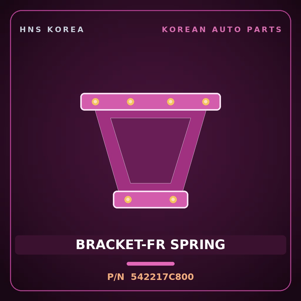 Genuine Mobis BRACKET-FR SPRING 542217C800 for Power Truck 2004 HNS Parts Korea