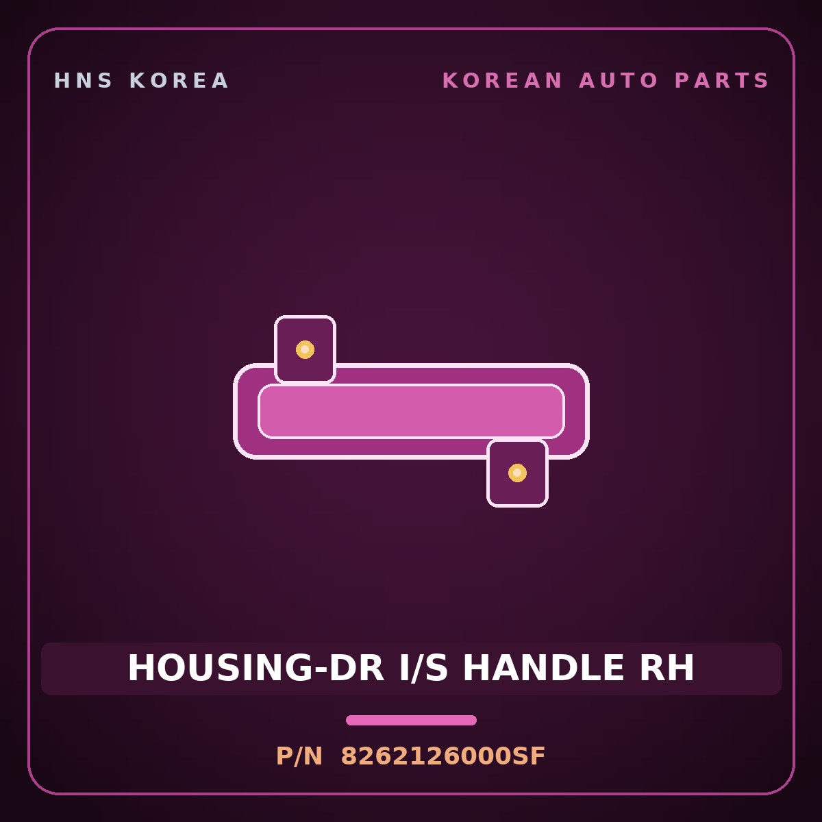Genuine Mobis HOUSING-DR I/S HANDLE RH 8262126000SF for Santa Fe 2000 HNS Parts Korea