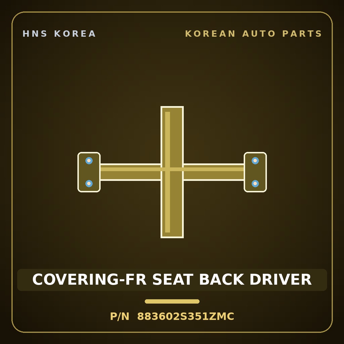 Genuine Mobis COVERING-FR SEAT BACK DRIVER 883602S351ZMC for Tucson 2010 HNS Parts Korea
