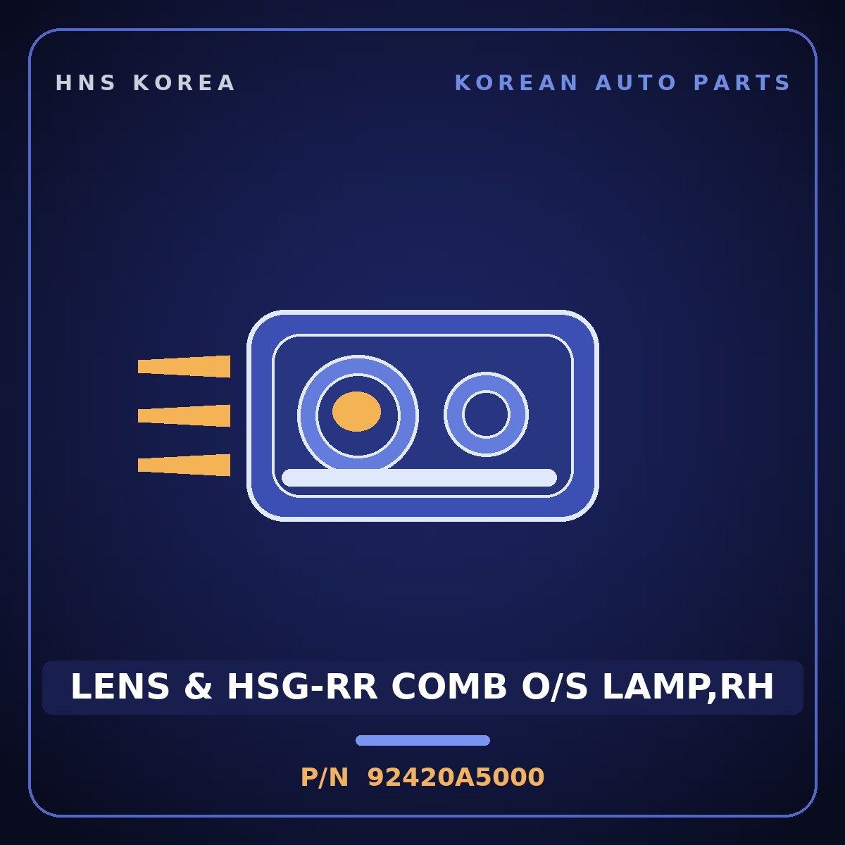Genuine Mobis LENS & HSG-RR COMB O/S LAMP,RH 92420A5000 for i30 2012 HNS Parts Korea