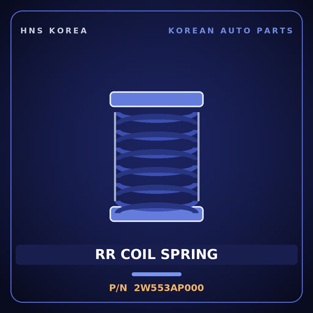 Genuine Mobis RR COIL SPRING 2W553AP000 for Santa Fe 2012 HNS Parts Korea