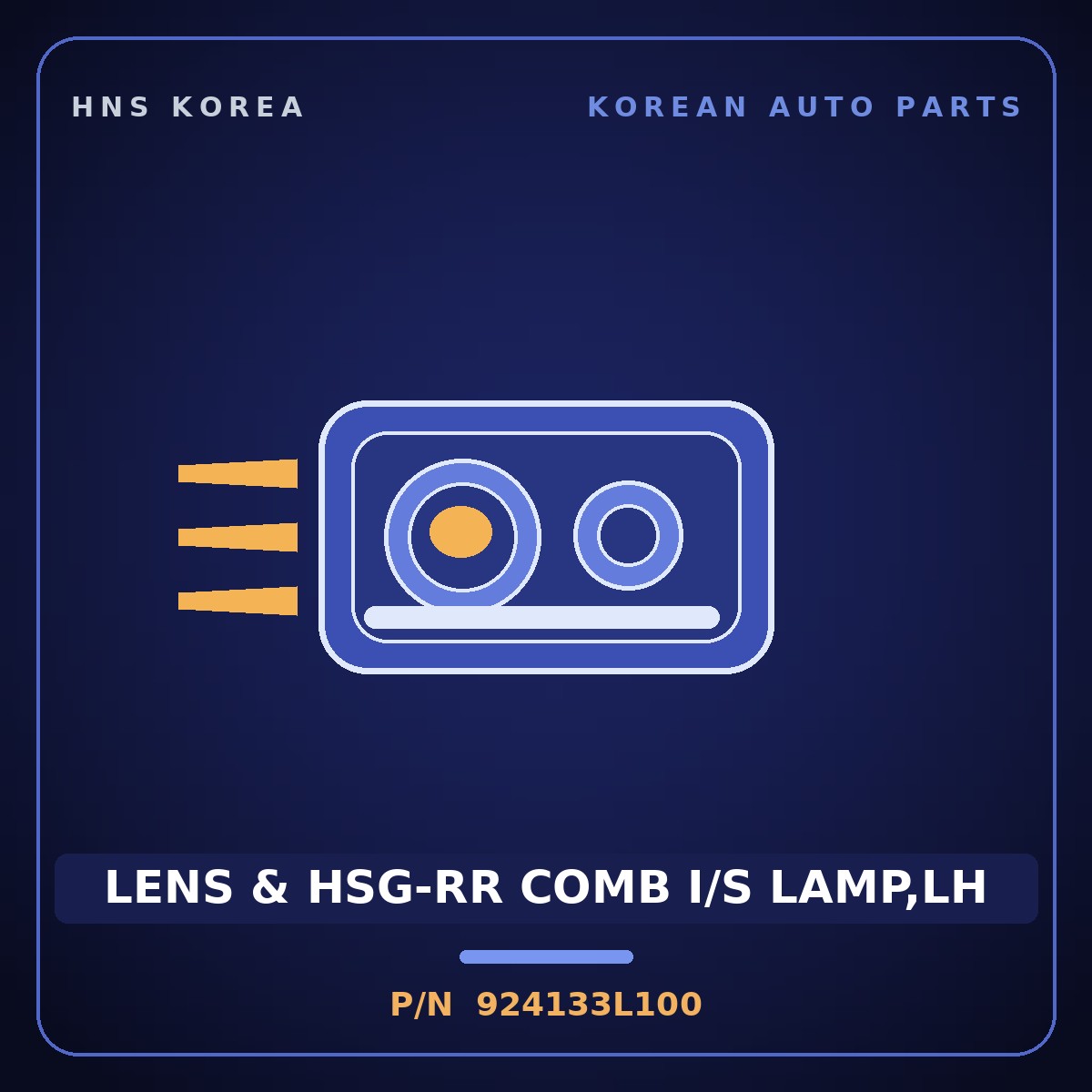 Genuine Mobis LENS & HSG-RR COMB I/S LAMP,LH 924133L100 for Grandeur 2006 HNS Parts Korea