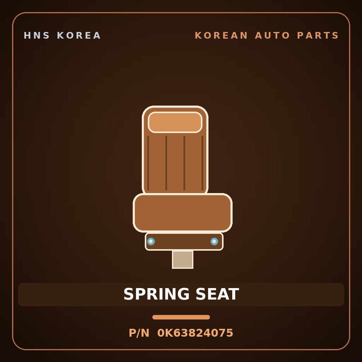 Genuine Mobis SPRING SEAT 0K63824075 for Power Combi 1998 HNS Parts Korea