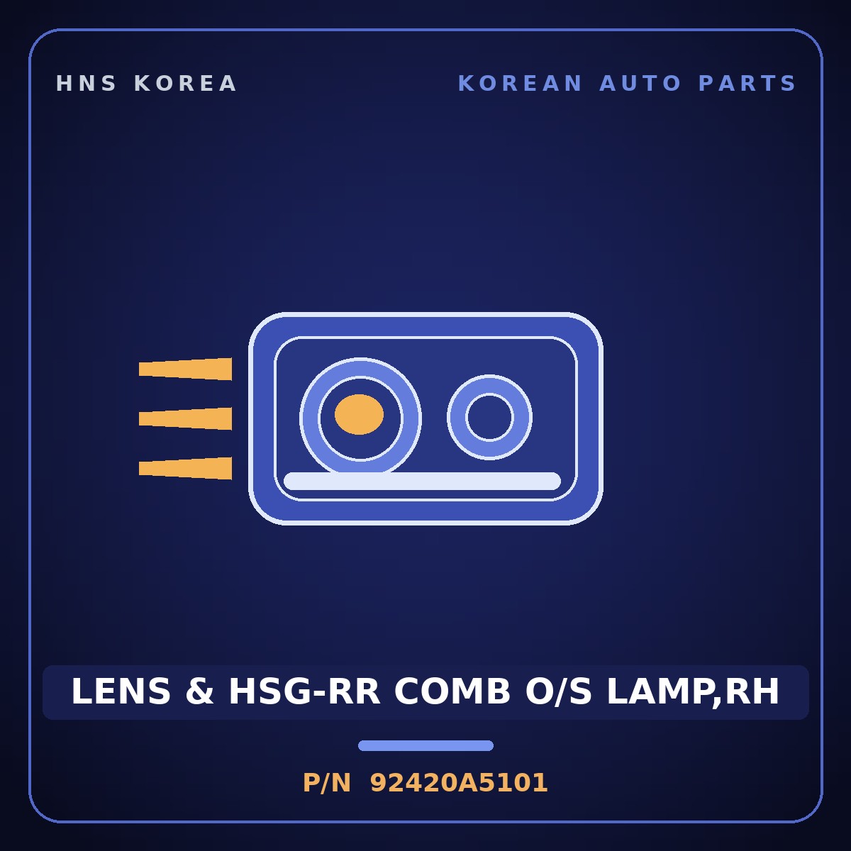Genuine Mobis LENS & HSG-RR COMB O/S LAMP,RH 92420A5101 for i30 2012 HNS Parts Korea