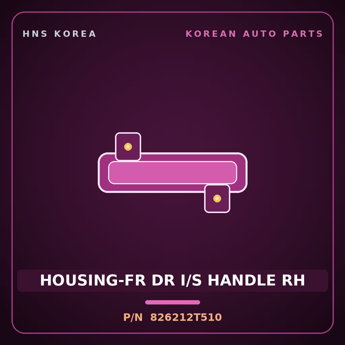 Genuine Mobis HOUSING-FR DR I/S HANDLE RH 826212T510 for K5 2014 HNS Parts Korea