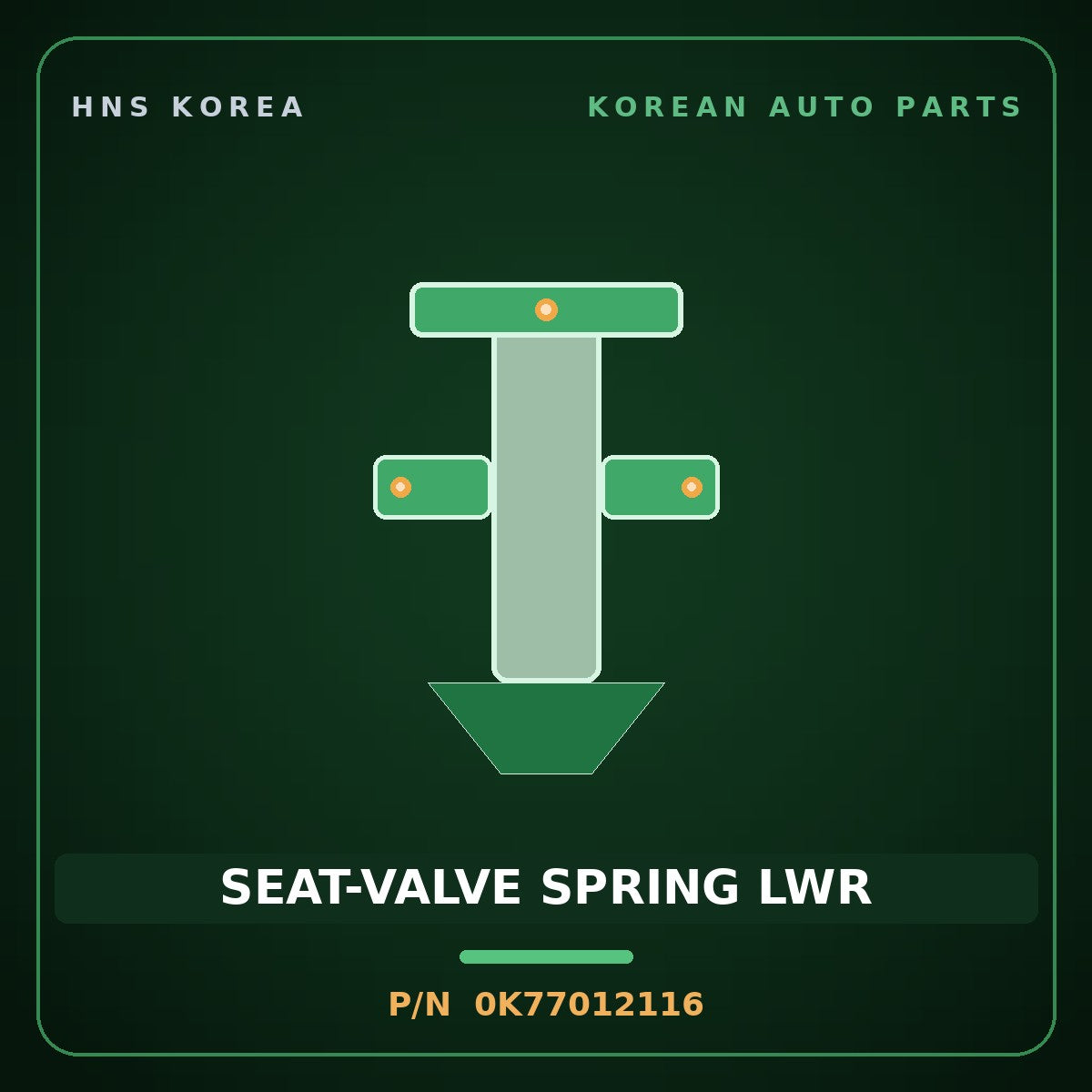 Genuine Mobis SEAT-VALVE SPRING LWR 0K77012116 for Retona 1999 HNS Parts Korea