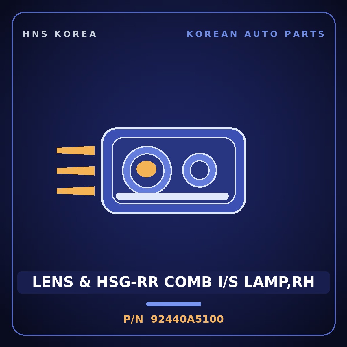 Genuine Mobis LENS & HSG-RR COMB I/S LAMP,RH 92440A5100 for i30 2012 HNS Parts Korea