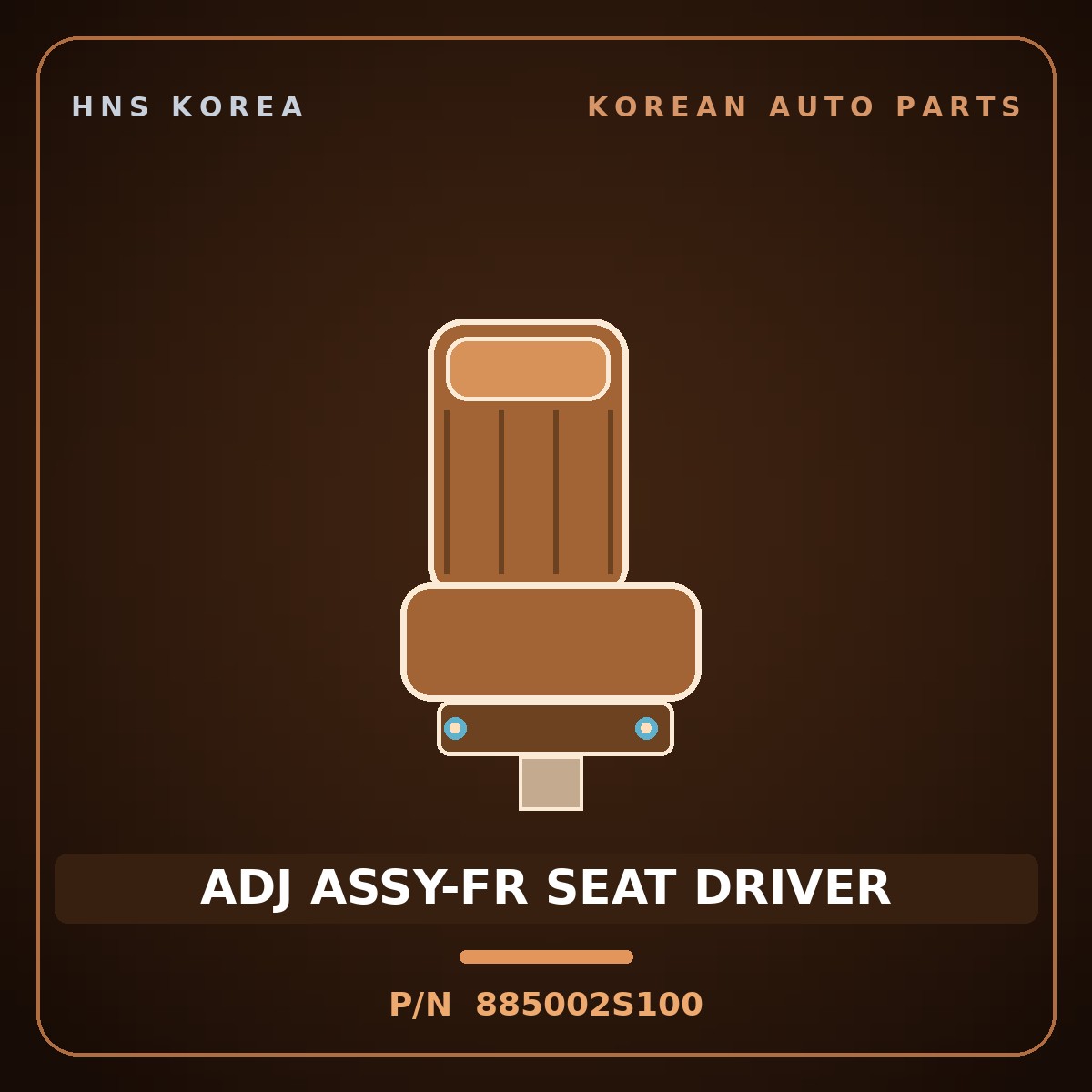 Genuine Mobis ADJ ASSY-FR SEAT DRIVER 885002S100 for Tucson 2010 HNS Parts Korea