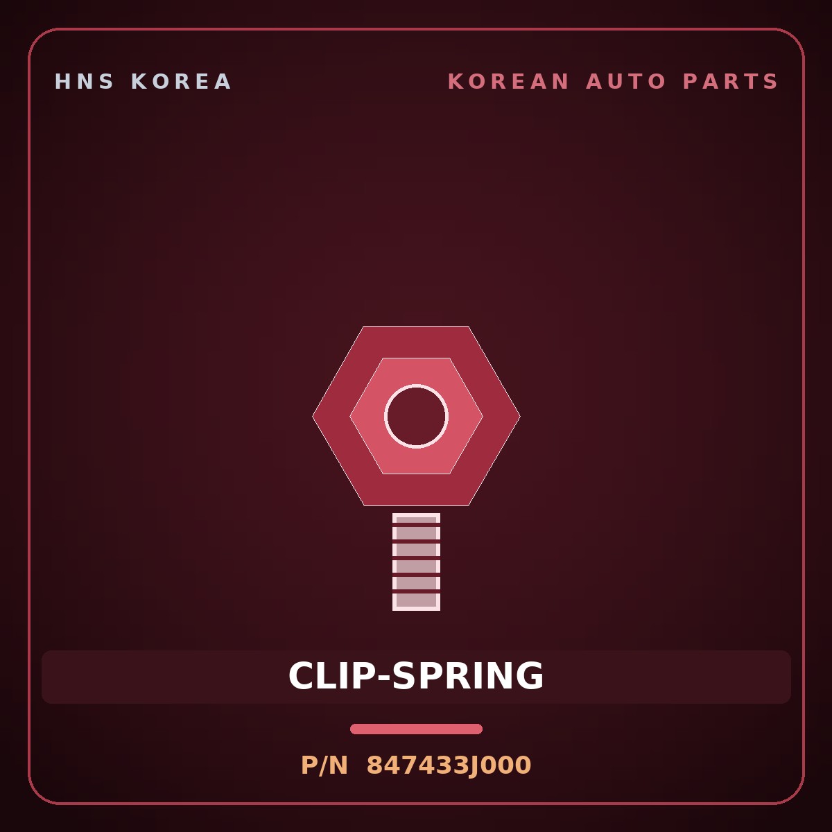 Genuine Mobis CLIP-SPRING 847433J000 for Veracruz 2006 HNS Parts Korea
