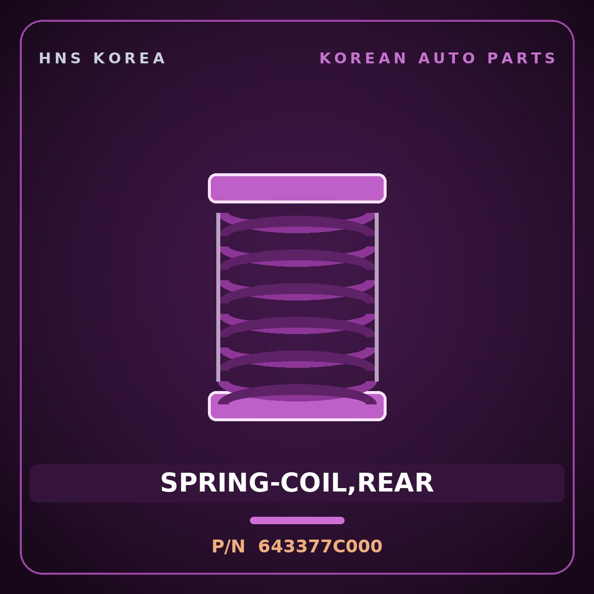 Genuine Mobis SPRING-COIL,REAR 643377C000 for Power Truck 2004 HNS Parts Korea