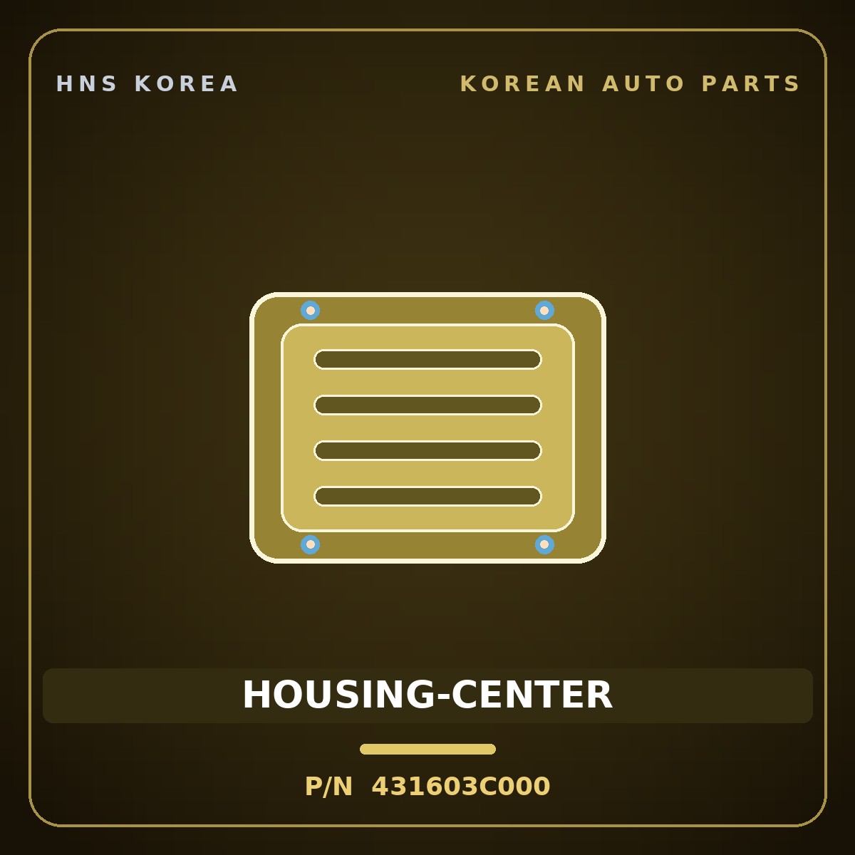 Genuine Mobis HOUSING-CENTER 431603C000 for Sorento 2002 HNS Parts Korea