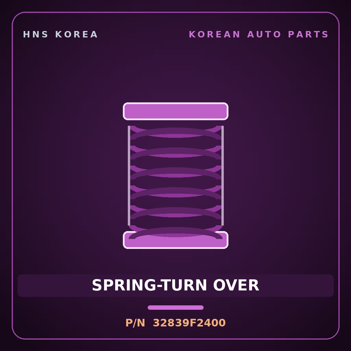 Genuine Mobis SPRING-TURN OVER 32839F2400 for Elantra 2016 HNS Parts Korea