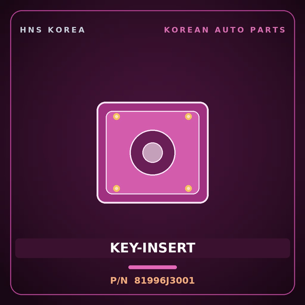 Genuine Mobis KEY-INSERT 81996J3001 for Avante 2020 HNS Parts Korea