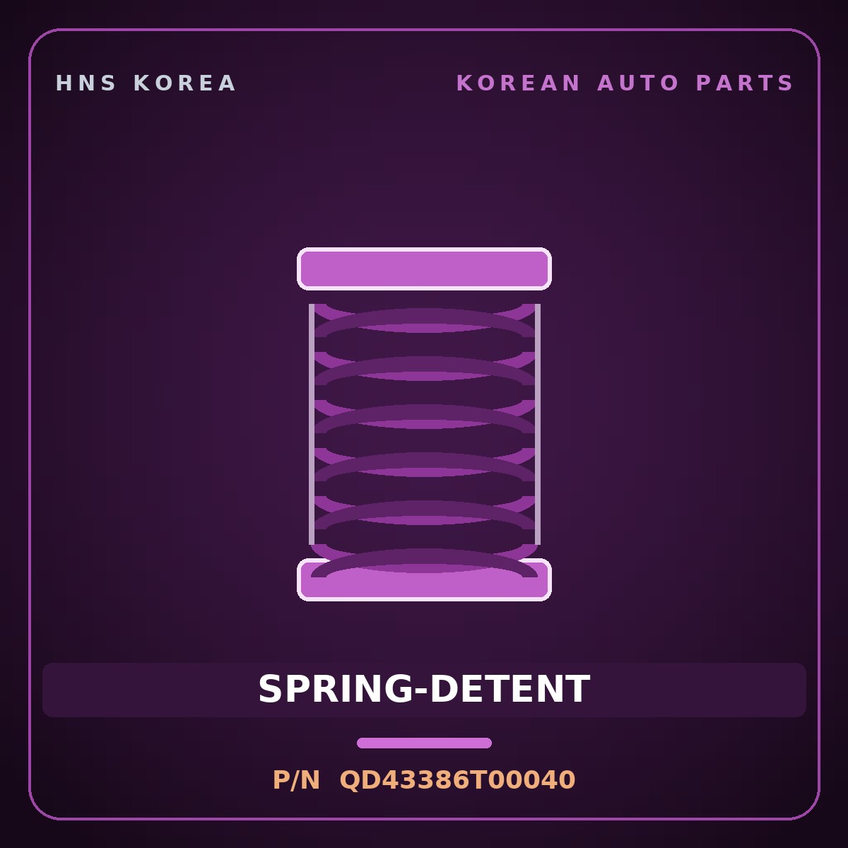 Genuine Mobis SPRING-DETENT QD43386T00040 for Power Truck 2004 HNS Parts Korea