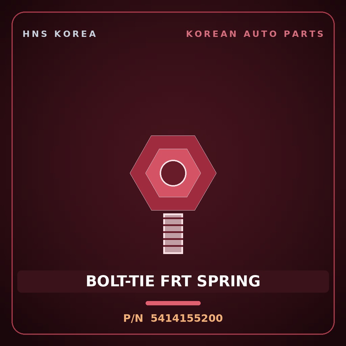 Genuine Mobis BOLT-TIE FRT SPRING 5414155200 for Aero Town 1998 HNS Parts Korea