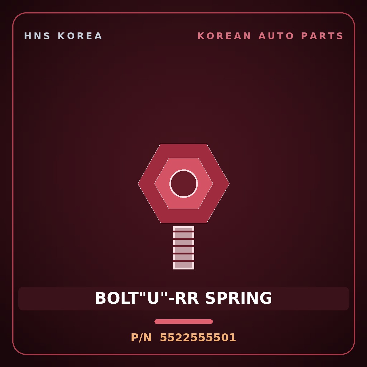 Genuine Mobis BOLT"U"-RR SPRING 5522555501 for Aero Town 1998 HNS Parts Korea