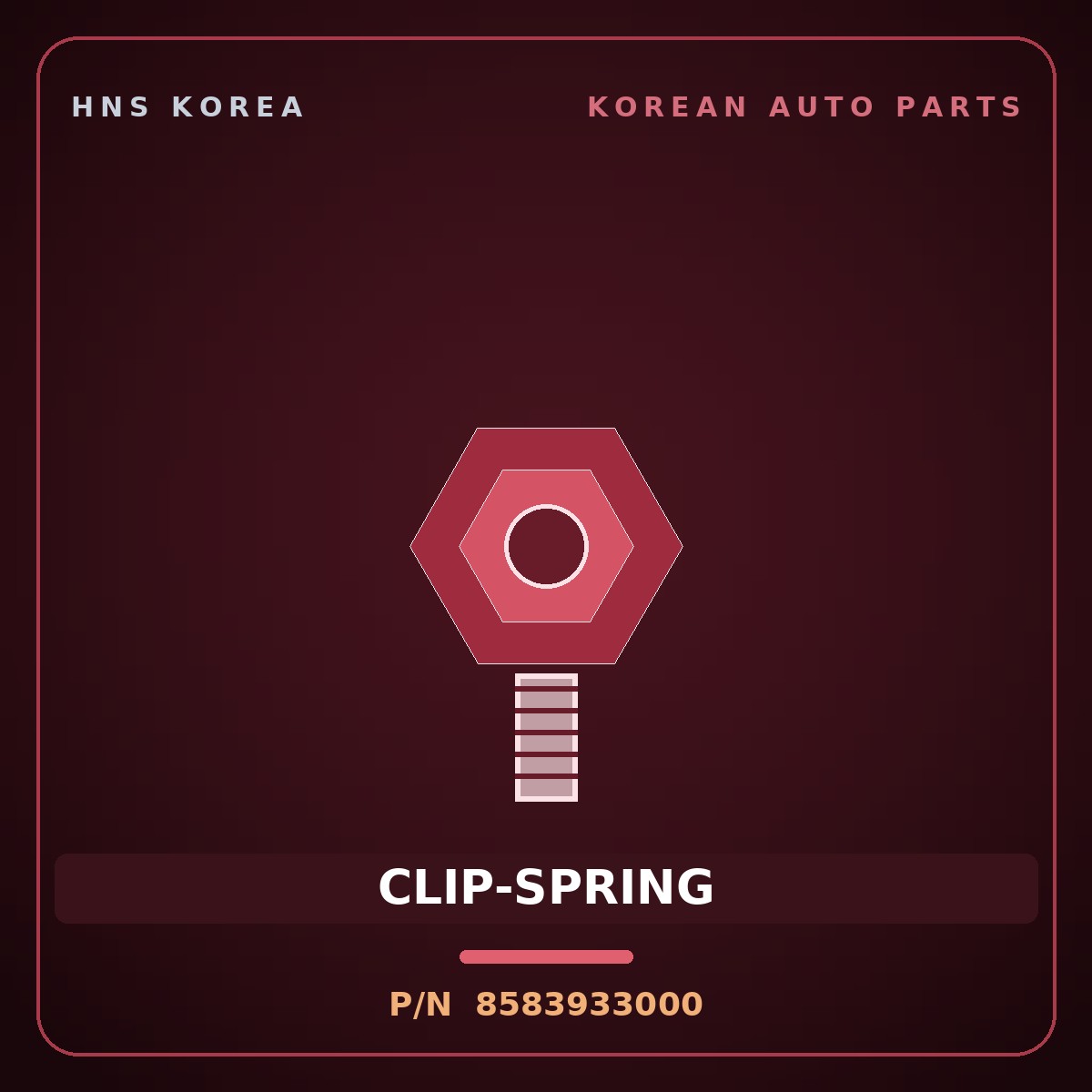 Genuine Mobis CLIP-SPRING 8583933000 for 11-Ton Truck 1992 HNS Parts Korea