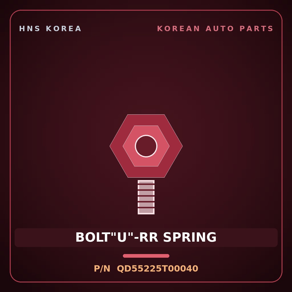 Genuine Mobis BOLT"U"-RR SPRING QD55225T00040 for Trago 2006 HNS Parts Korea