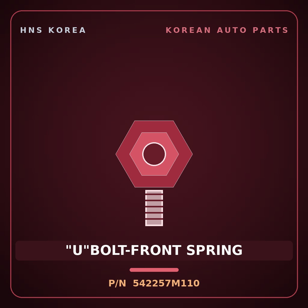 Genuine Mobis "U"BOLT-FRONT SPRING 542257M110 for Trago 2010 HNS Parts Korea