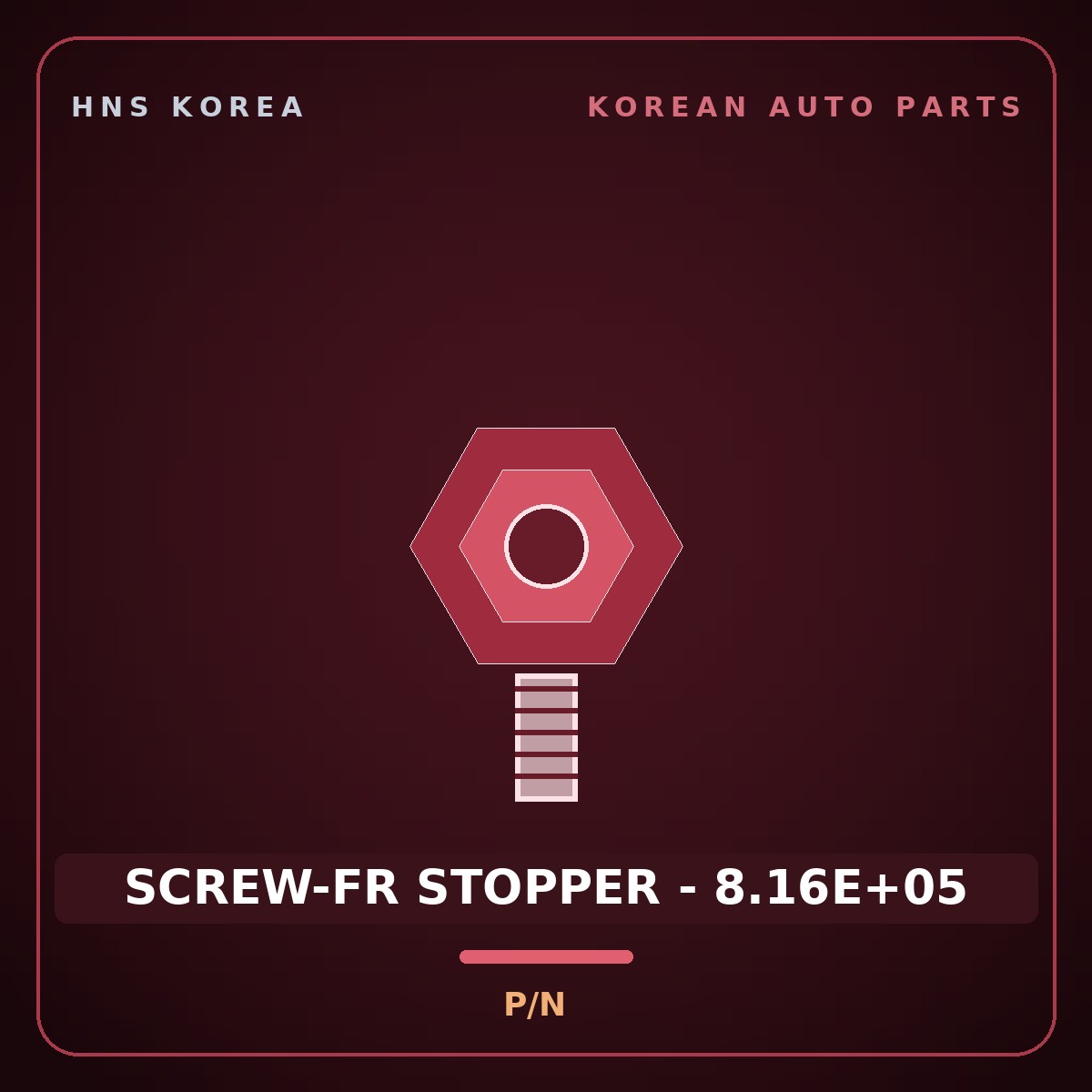 Genuine Mobis SCREW-FR STOPPER - 8.16E+05  for Avante 2002 HNS Parts Korea