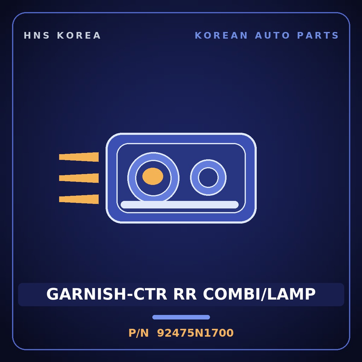 Genuine Mobis GARNISH-CTR RR COMBI/LAMP 92475N1700 for Grandeur 2026 HNS Parts Korea