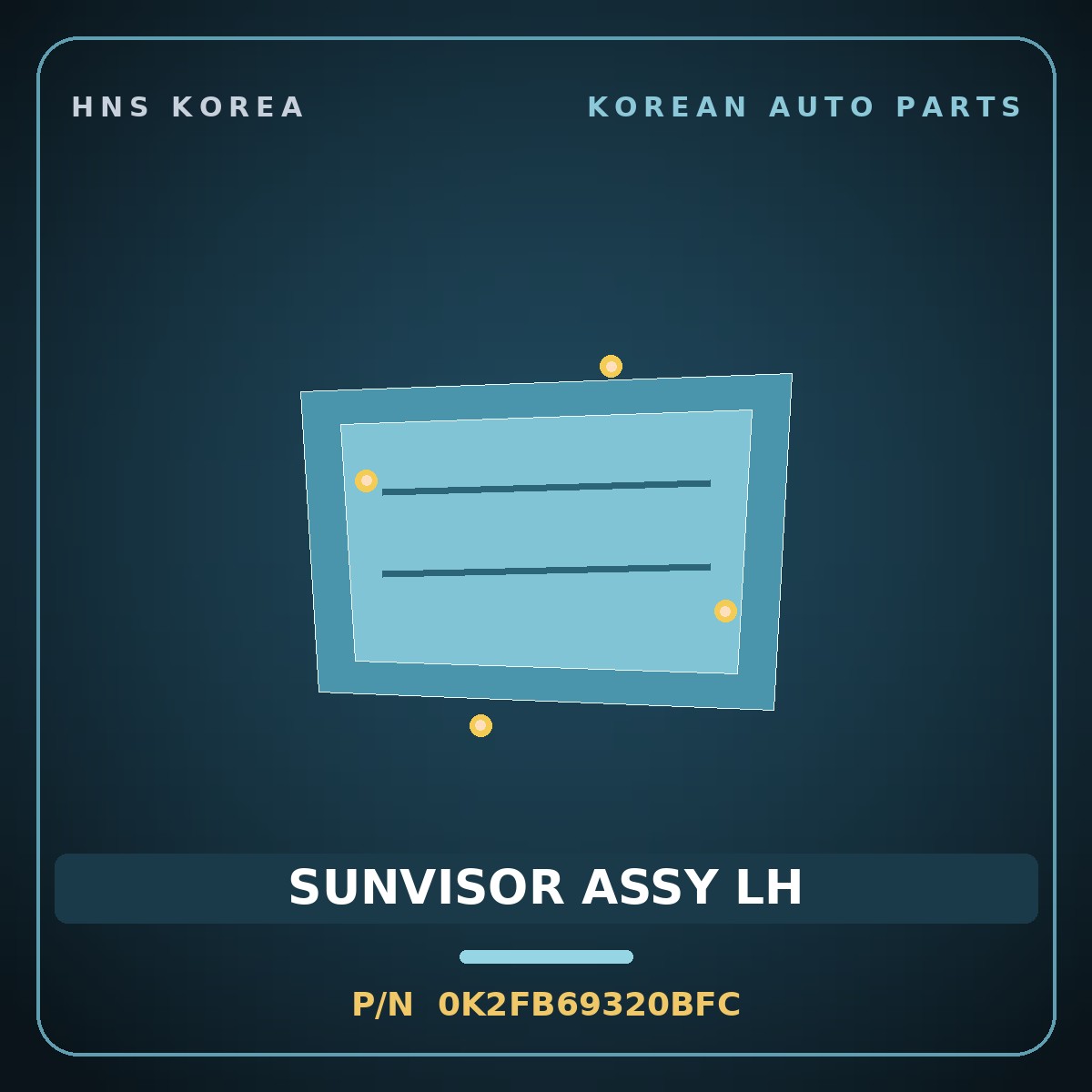Genuine Mobis SUNVISOR ASSY LH 0K2FB69320BFC for Carens 2002 HNS Parts Korea