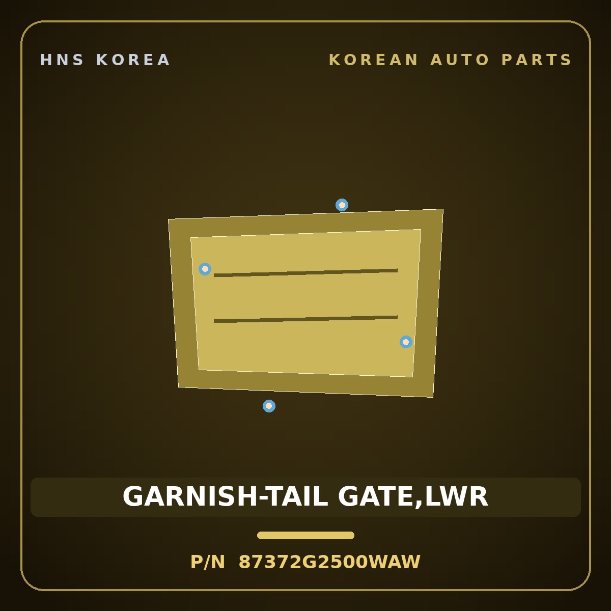 Genuine Mobis GARNISH-TAIL GATE,LWR 87372G2500WAW for IONIQ 2019 HNS Parts Korea