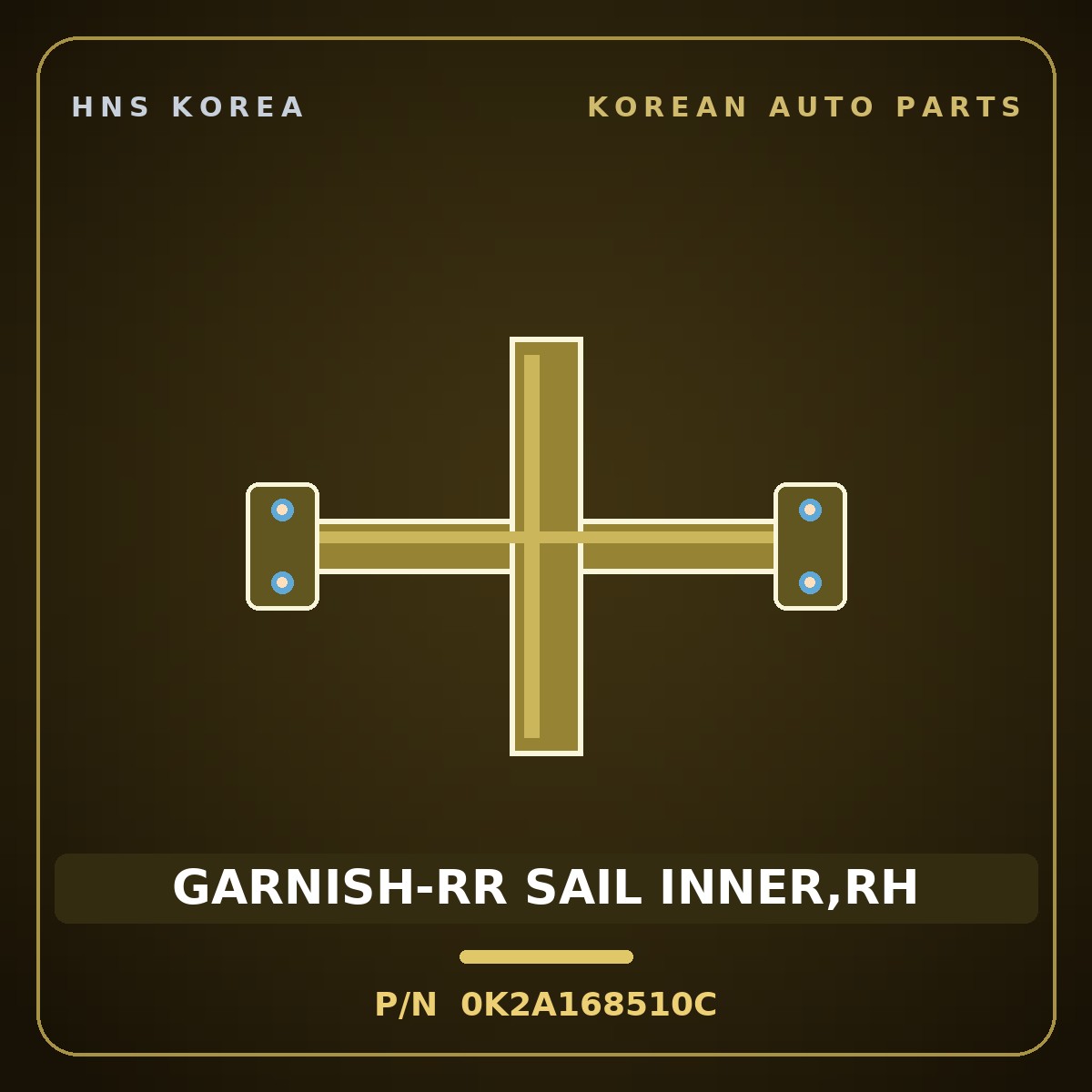 Genuine Mobis GARNISH-RR SAIL INNER,RH 0K2A168510C for Cerato 1997 HNS Parts Korea