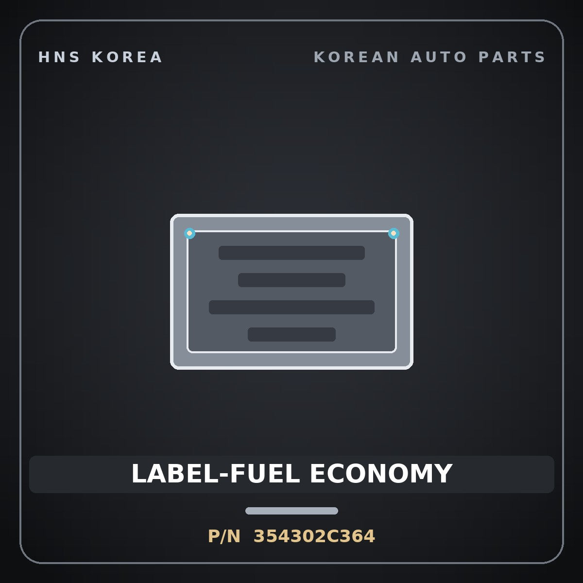 Genuine Mobis LABEL-FUEL ECONOMY 354302C364 for G70 2021 HNS Parts Korea