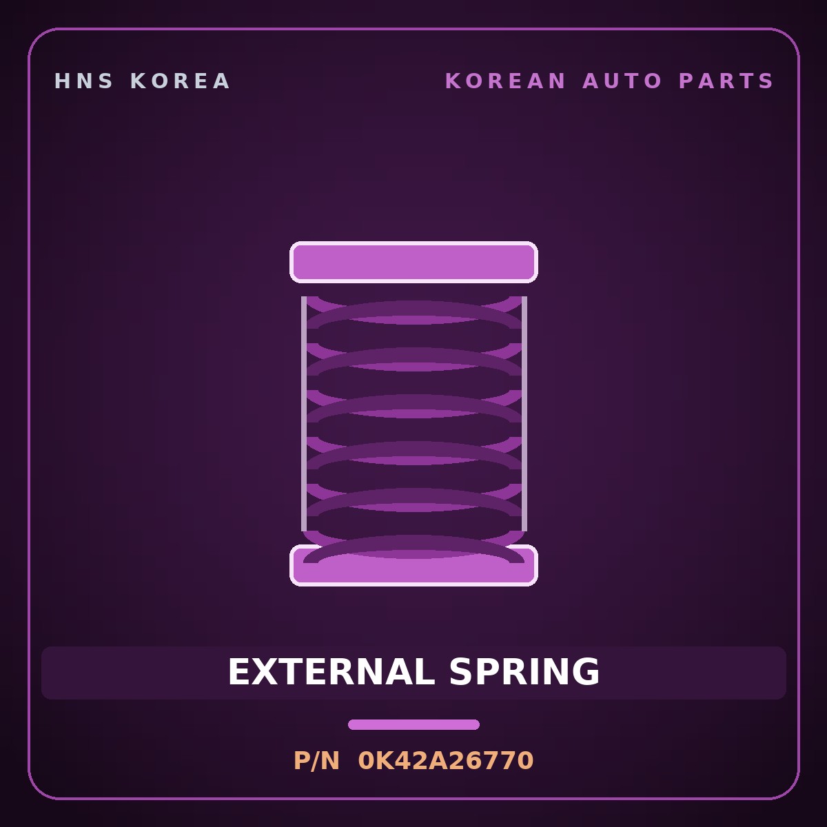 Genuine Mobis EXTERNAL SPRING 0K42A26770 for Frontier 2000 HNS Parts Korea