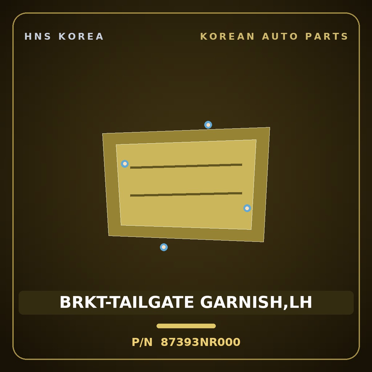 Genuine Mobis BRKT-TAILGATE GARNISH,LH 87393NR000 for Tucson 2026 HNS Parts Korea