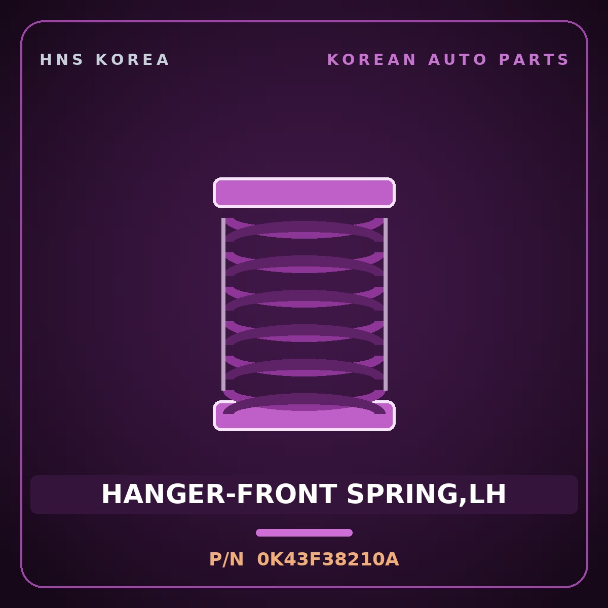 Genuine Mobis HANGER-FRONT SPRING,LH 0K43F38210A for Frontier 2000 HNS Parts Korea