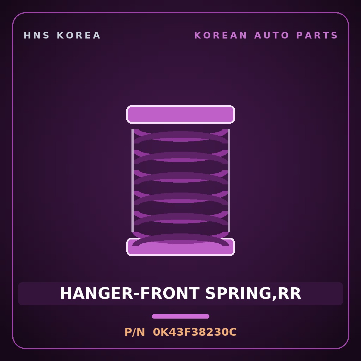 Genuine Mobis HANGER-FRONT SPRING,RR 0K43F38230C for Frontier 2000 HNS Parts Korea