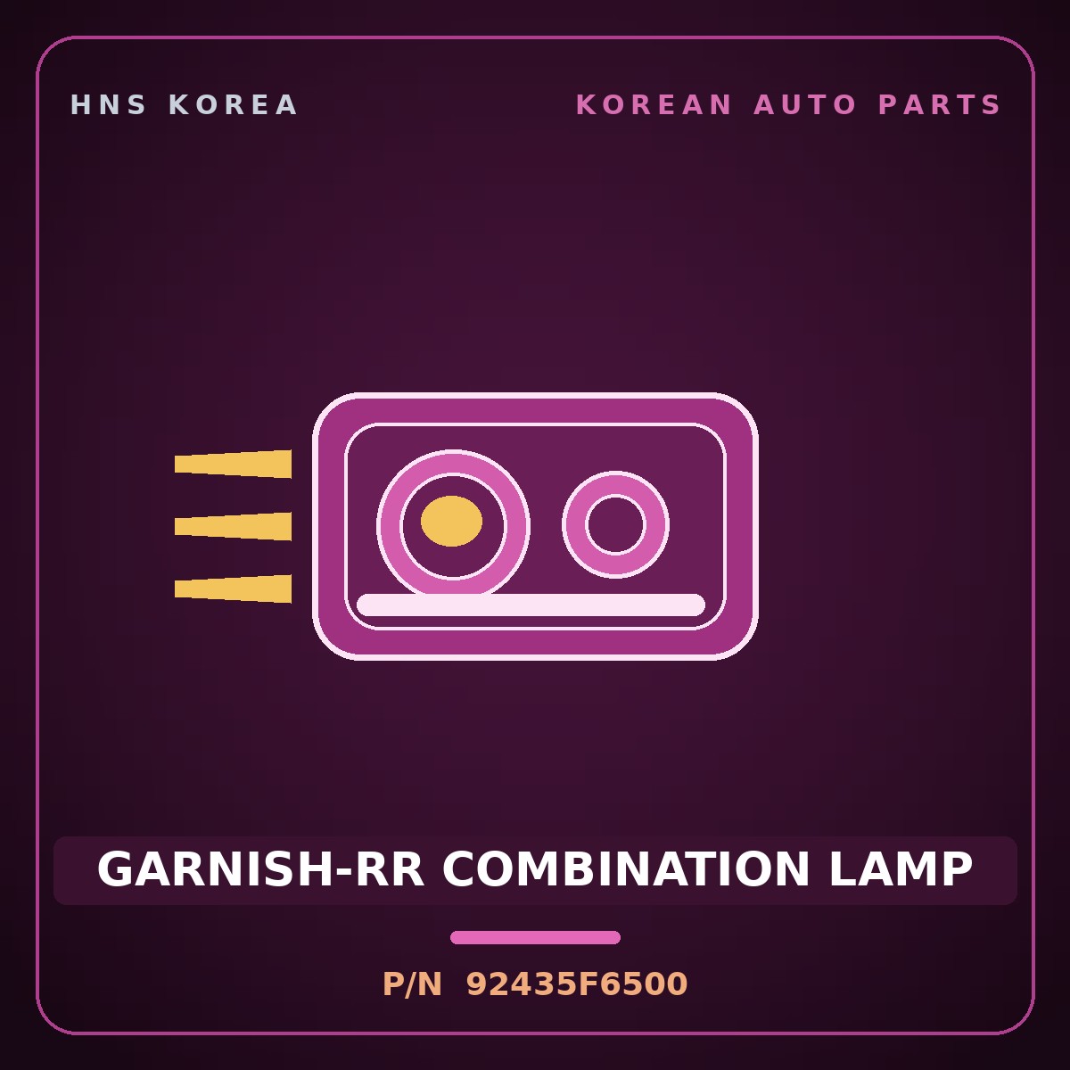 Genuine Mobis GARNISH-RR COMBINATION LAMP 92435F6500 for K7 2019 HNS Parts Korea