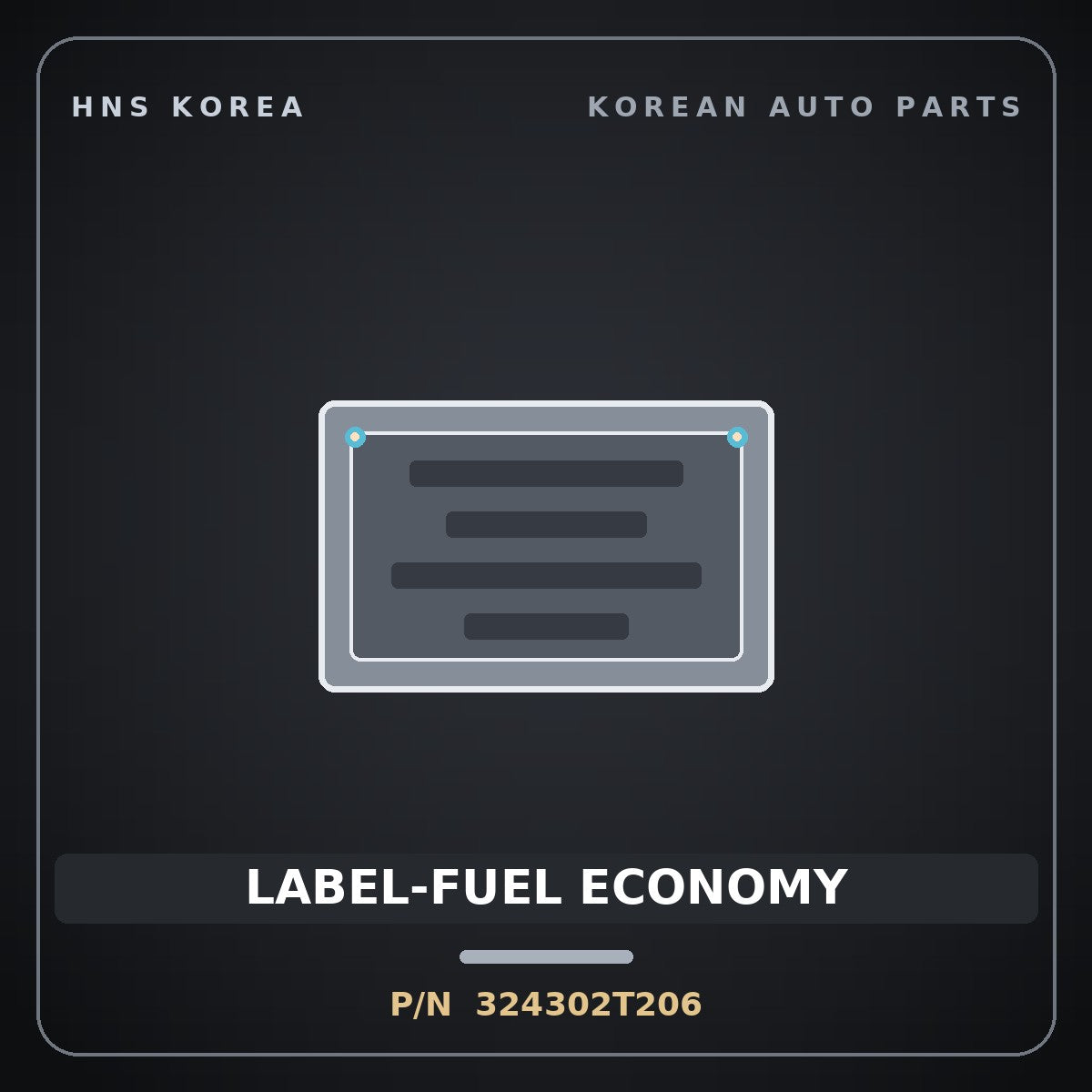 Genuine Mobis LABEL-FUEL ECONOMY 324302T206 for G70 2023 HNS Parts Korea