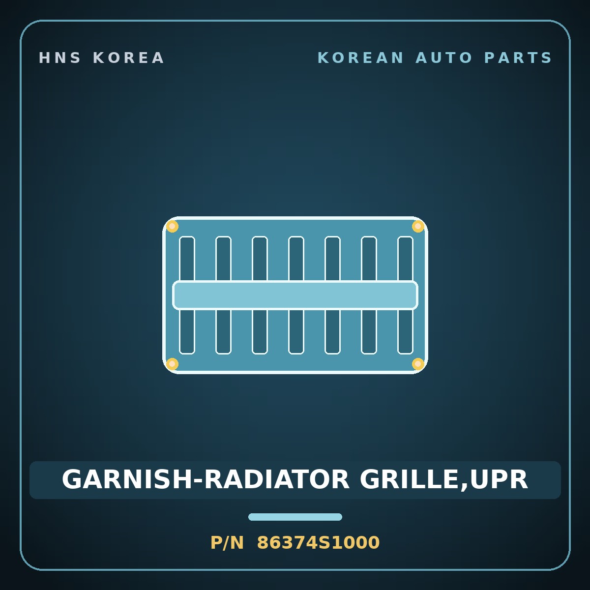 Genuine Mobis GARNISH-RADIATOR GRILLE,UPR 86374S1000 for Santa Fe 2018 HNS Parts Korea