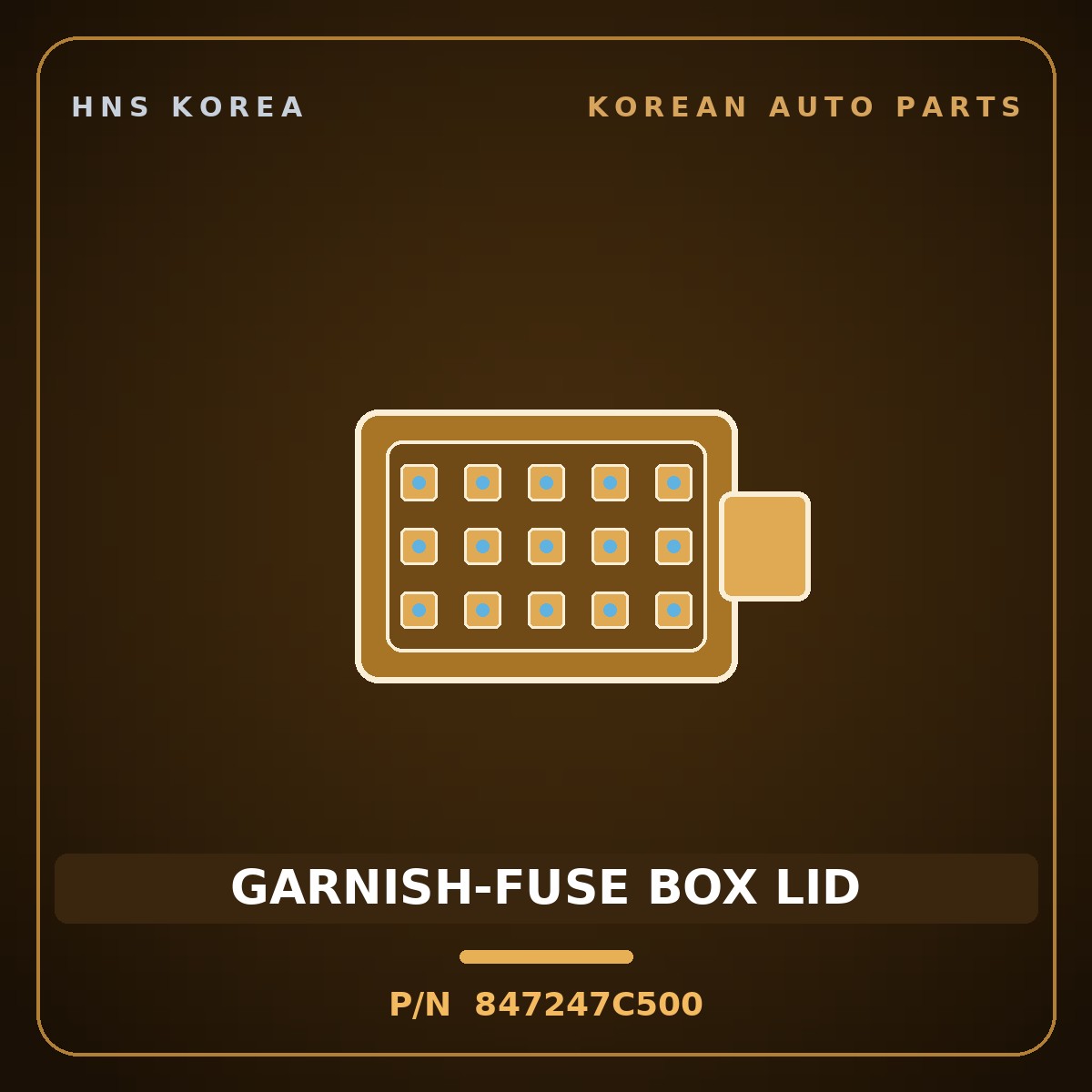 Genuine Mobis GARNISH-FUSE BOX LID 847247C500 for Power Truck 2004 HNS Parts Korea