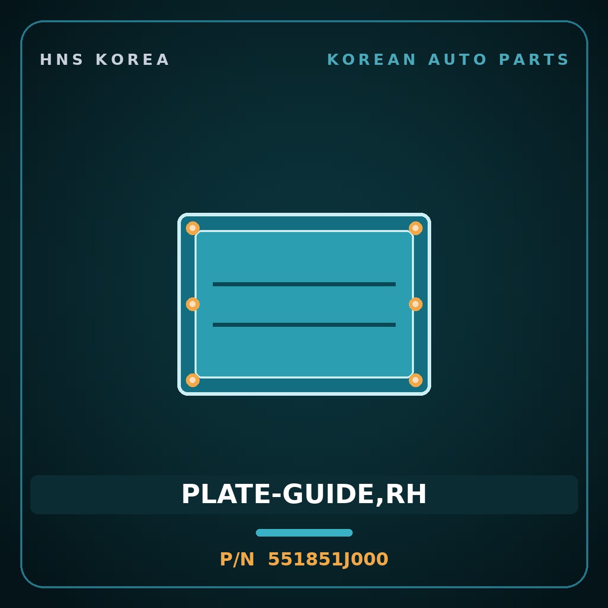 Genuine Mobis PLATE-GUIDE,RH 551851J000 for Forte 2008 HNS Parts Korea